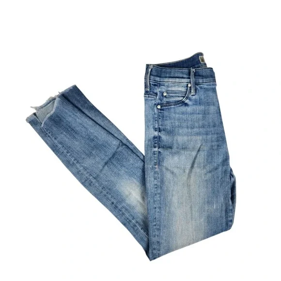 Mother Jeans Womens Size 25 Stunner Zip Ankle Step Fray Good Girls Do Blue Denim